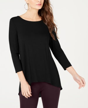 Alfani Women's Woven Back Top Black Size Extra Large