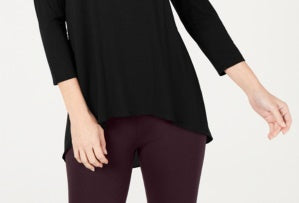 Alfani Women's Woven Back Top Black Size Extra Large