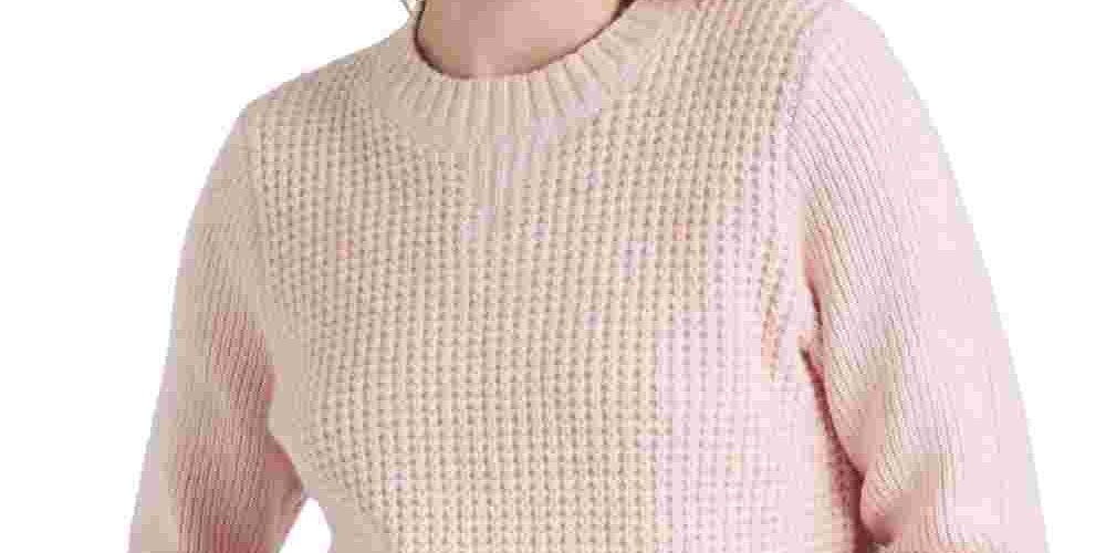 Lucky Brand Women's Waffle Knit Pullover Pink Size X-Large
