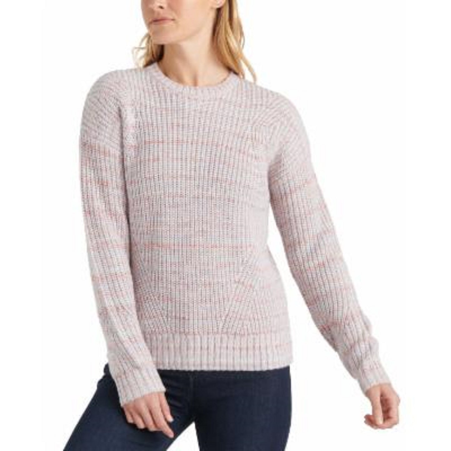 Lucky Brand Women's Marled-Knit Crewneck Sweater Pink Size Medium