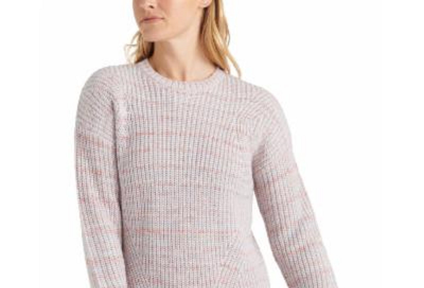 Lucky Brand Women's Marled-Knit Crewneck Sweater Pink Size Medium