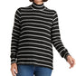 Lucky Brand Women's Striped Turtle Neck Sweater Black Size X-Large