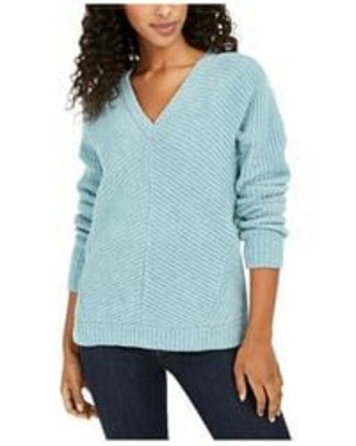 Lucky Brand Chenille V-Neck Sweater Bright Blue Size X-Large