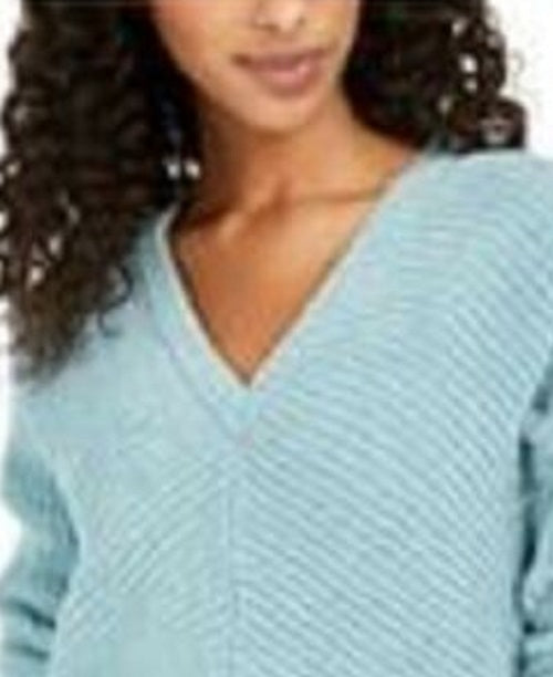 Lucky Brand Chenille V-Neck Sweater Bright Blue Size X-Large