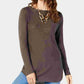 INC International Concepts Women's Shirttail Hi-Low Boatneck Sweater Gray Size Large