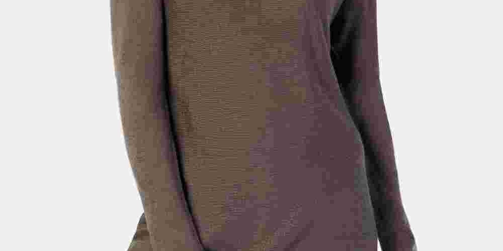INC International Concepts Women's Shirttail Hi-Low Boatneck Sweater Gray Size Large