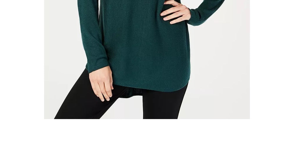 INC International Concepts Women's Shirttail Sweater Green