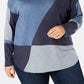 INC International Concepts Women's Plus Size Long-Sleeve High-Low Sweater Navy Size 0X