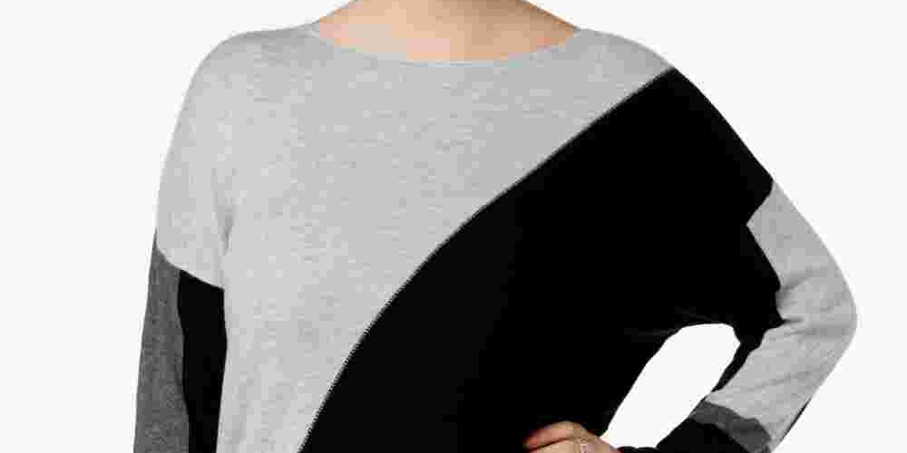 INC International Concepts Women's Long Sleeve High Low Sweater Gray Size 0X