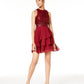 City Studios Juniors' Tiered Fit & Flare Dress Purple Size 5