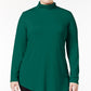 JM Collection Women's Plus Turtleneck Top Green Size 1X