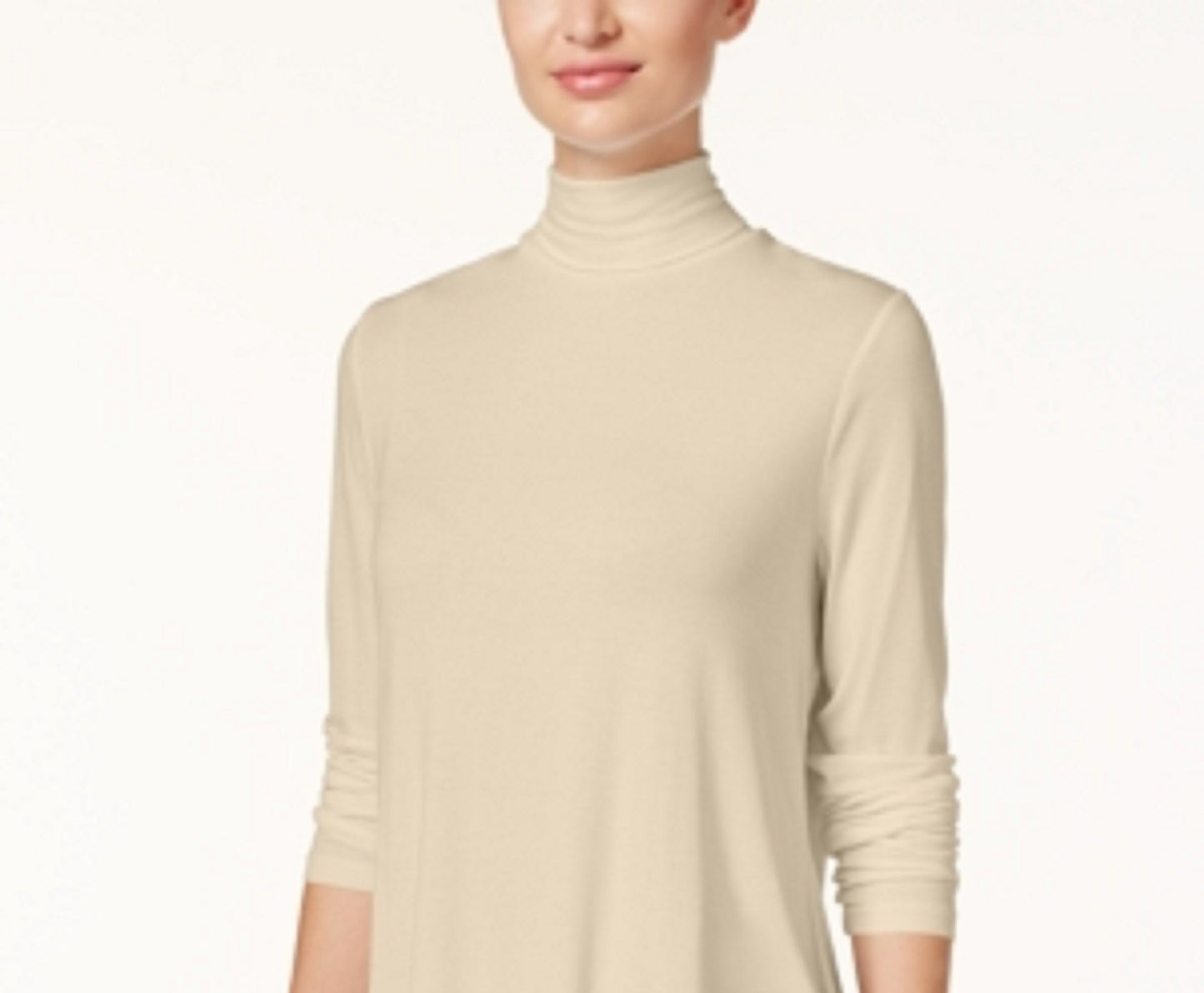 JM Women's Collection Turtleneck Top Dark Beige Size X-Large