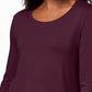 JM Collection Women's Scoop Neck Top Wine Size Medium
