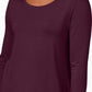 JM Collection Women's Scoop Neck Top Wine Size X-Small