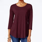 JM Collection Women's Scoop-Neck Top In Regular And Petite Pink Size Small