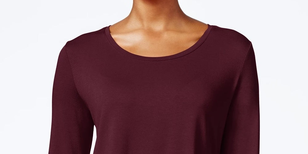 JM Collection Women's Scoop-Neck Top In Regular And Petite Pink Size Small