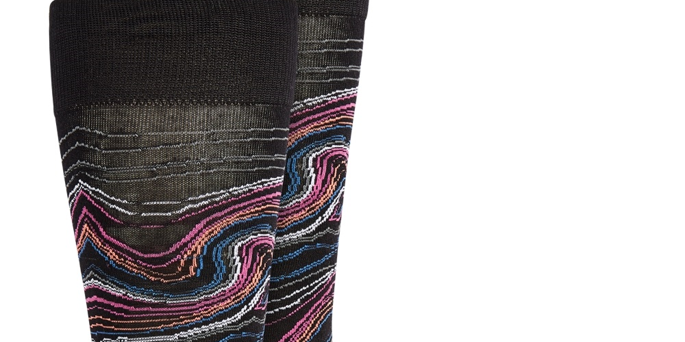 Perry Ellis Men's Printed Socks Black Size Regular