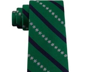 Tommy Hilfiger Men's Snowflake Stripe Tie Green Size Regular