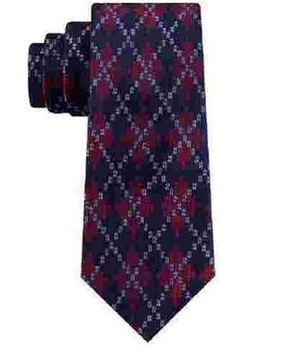 Tommy Hilfiger Men's Argyle Holiday  Silk Blend Argyle Neck Tie Red Size Regular