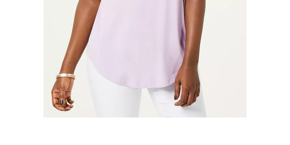 JM Collection Women's Scoop-Neck Top Purple Size Small