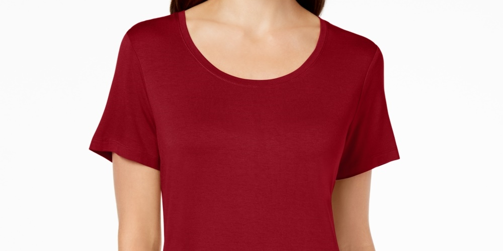 JM Collection Women's Scoop-Neck Top Medium Red Size X-Small
