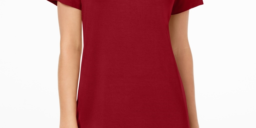 JM Collection Women's Scoop-Neck Top Medium Red Size X-Small