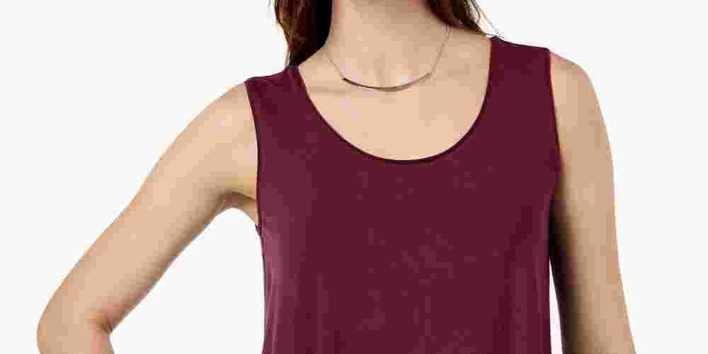 JM Collection Women's Scoop Neck Tank Top Red Size X-Small