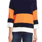 Vince Camuto Women's Colorblock Teddy Knit Sweater Orange Size Large