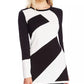 Vince Camuto Women's Diagonal Colorblocked Sweater Black Size X-Large