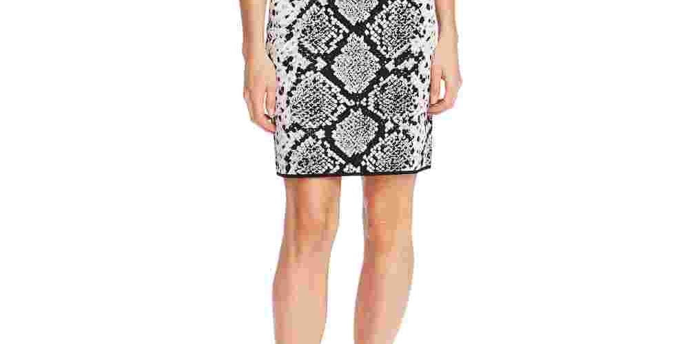 vince-camuto-womens-snakeskin-print-jacquard-sheath-dress-grey-size-large