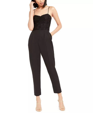 LEYDEN Women's Lace Bustier Jumpsuit Black Size X-Large