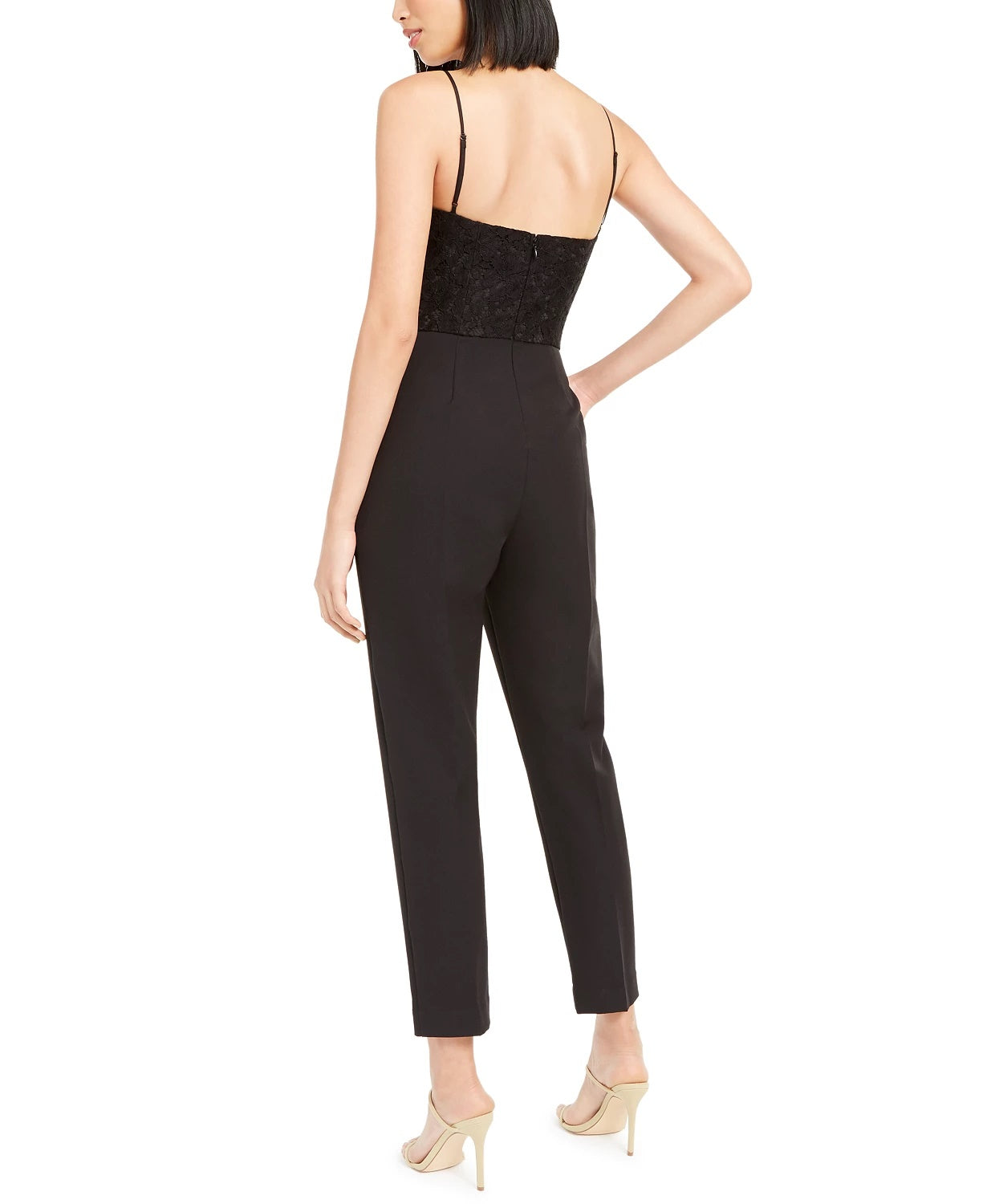LEYDEN Women's Lace Bustier Jumpsuit Black Size X-Large