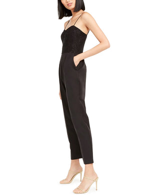 LEYDEN Women's Lace Bustier Jumpsuit Black Size X-Large