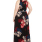 SL Fashions Women's Plus Size Printed Bead-Waist Maxi Dress Charcoal Size 20W