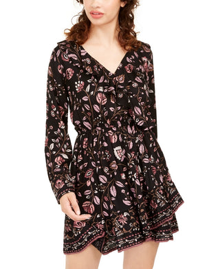 American Rag Junior's Ruffle Trimmed Dress Black Size Small