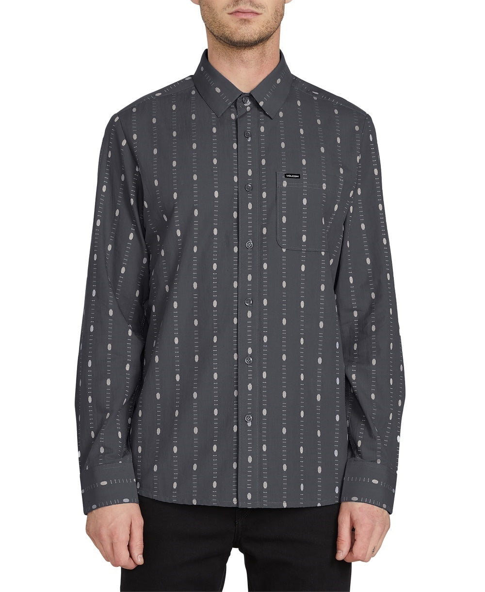 Volcom Men's Bonga Print Shirt Black Size Large