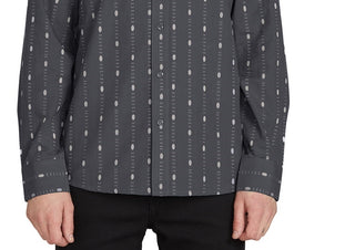 Volcom Men's Bonga Print Shirt Black Size Large