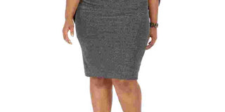 Betsy & Adam Women's Plus Size Metallic-Knit Cape Dress Black Size 20W