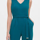 Tommy Hilfiger Women's Belted V Neck Jumpsuit Green Size 6