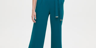 Tommy Hilfiger Women's Belted V Neck Jumpsuit Green Size 6