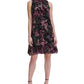 Tommy Hilfiger Women's Mock Neck Floral Chiffon Dress Purple Size 10