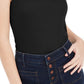 Planet Gold Junior's Spaghetti Strap Tank Top Black Size Large
