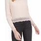 Planet Gold Juniors' Lace-Trim Top Pink Size Medium