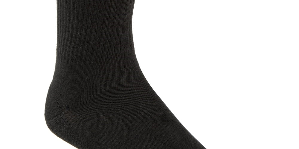 Calvin Klein Men's Ribbed Logo Crew Socks -Black Size 7-12
