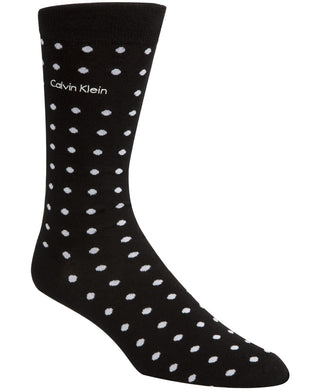 Calvin Klein Men's Dot Dress Socks -Blaxk One Size
