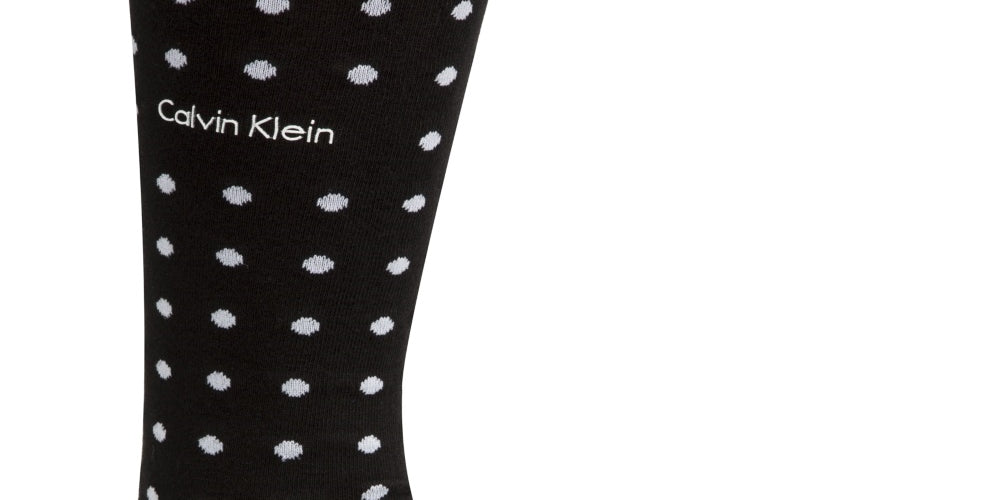 Calvin Klein Men's Dot Dress Socks -Blaxk One Size