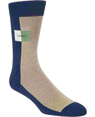 Calvin Klein Men's Colorblock Crew Dress Socks Navy Size 7-12