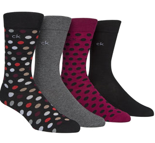 Calvin Klein Performance Men's Pack Polka Dot Crew SocksBlack- Size 7-12