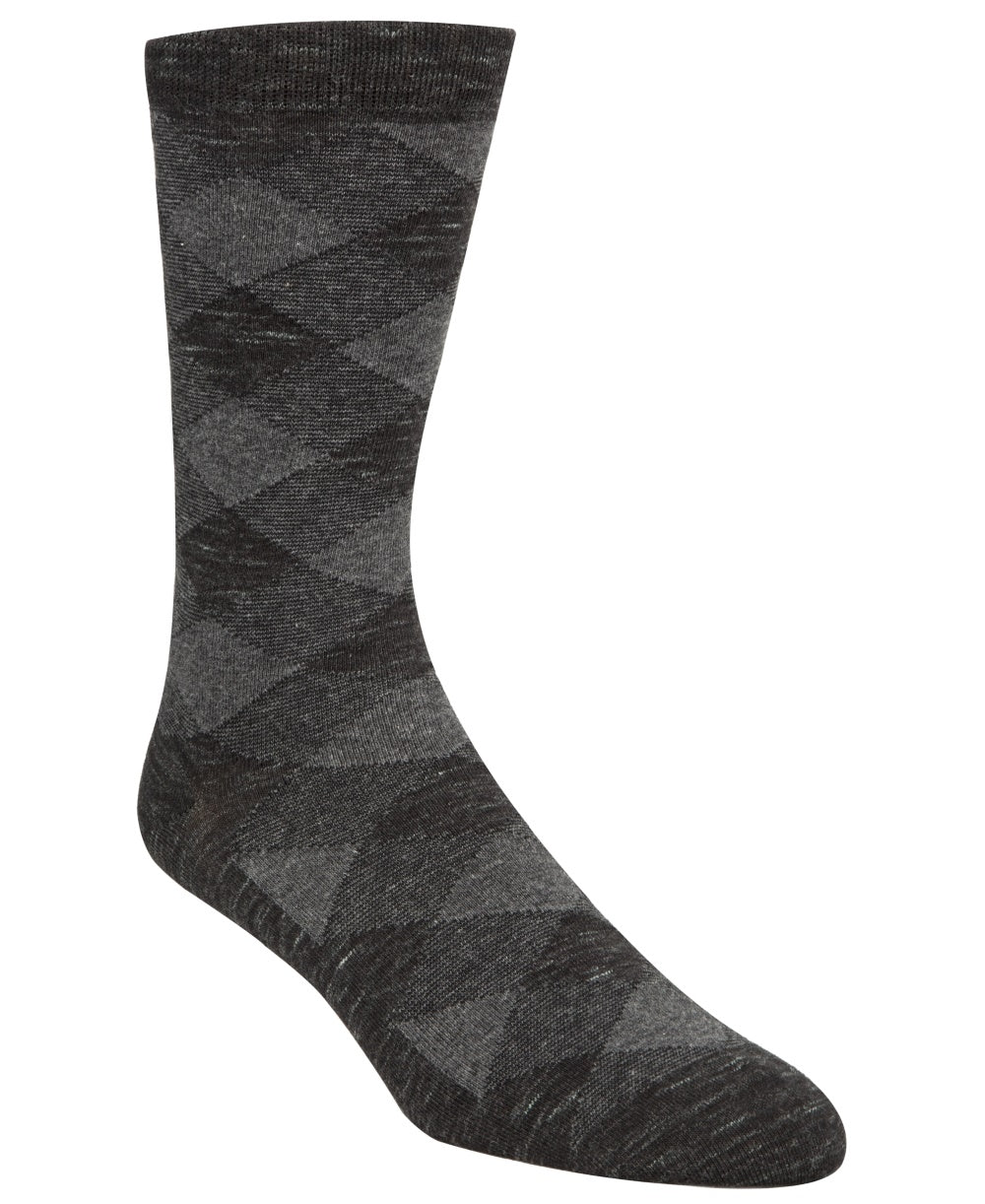 Cole Haan Men's Twist Plaid Socks In Black Size Regular