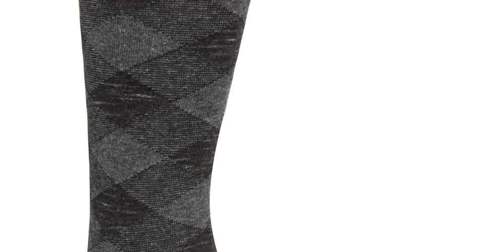 Cole Haan Men's Twist Plaid Socks In Black Size Regular